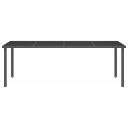 vidaXL Garten-Esstisch Anthrazit 220x90x75 cm Stahl und Glas