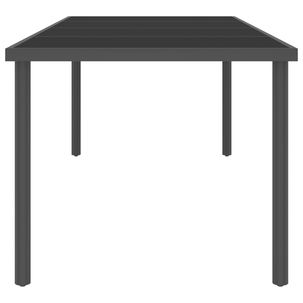 vidaXL Garten-Esstisch Anthrazit 220x90x75 cm Stahl und Glas