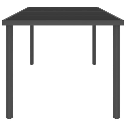 vidaXL Garten-Esstisch Anthrazit 220x90x75 cm Stahl und Glas