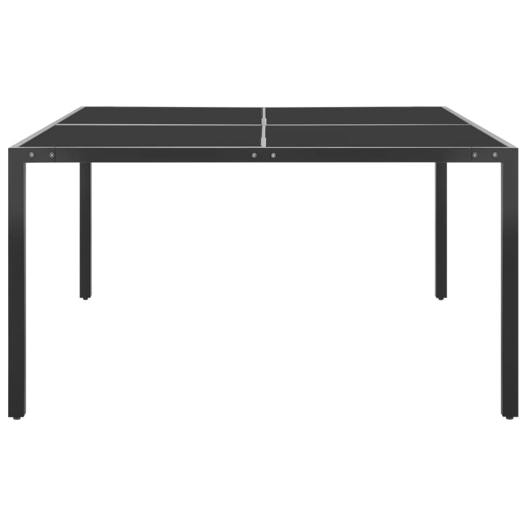 vidaXL Gartentisch Anthrazit 130x130x72 cm Stahl und Glas