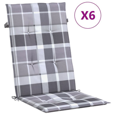 vidaXL Coussins de chaise de jardin dossier haut 6 pcs 120x50x3cm tissu