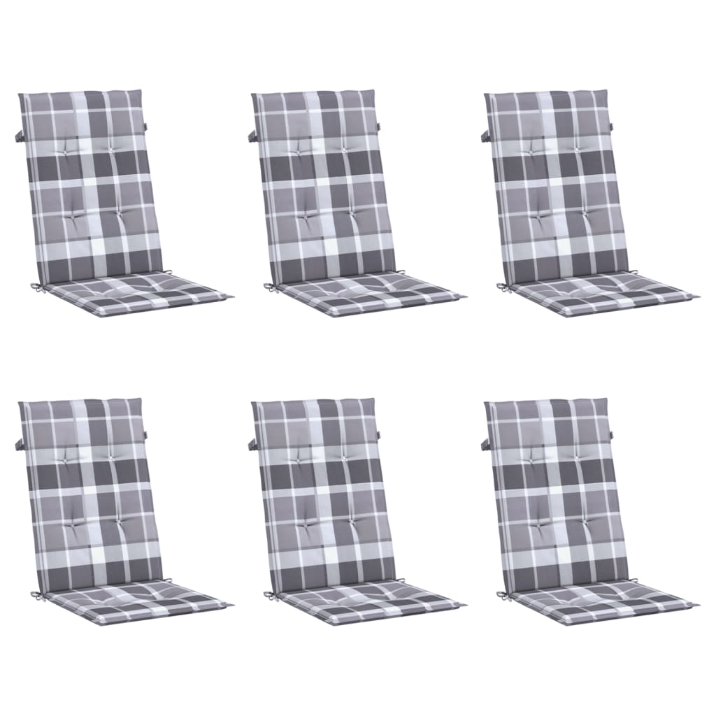 vidaXL Coussins de chaise de jardin dossier haut 6 pcs 120x50x3cm tissu