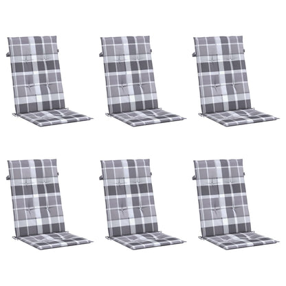vidaXL Coussins de chaise de jardin dossier haut 6 pcs 120x50x3cm tissu