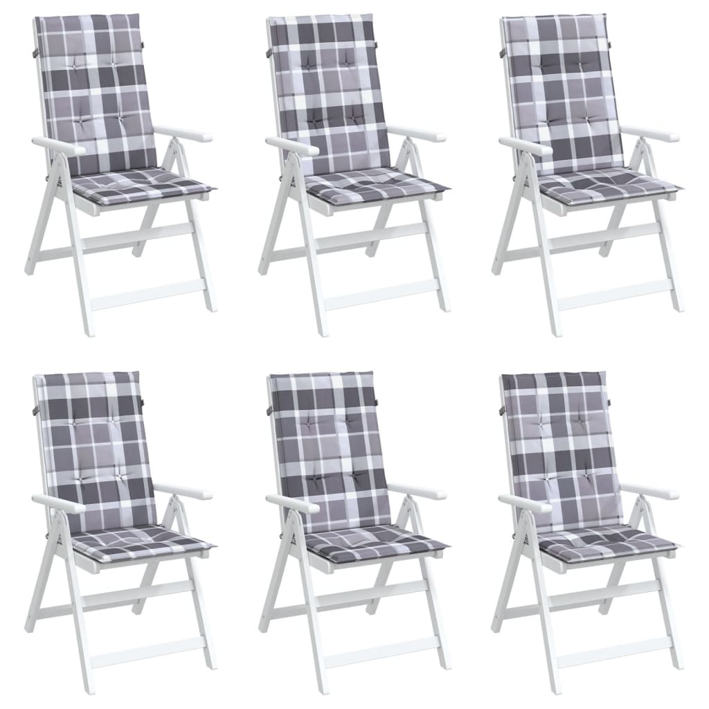 vidaXL Coussins de chaise de jardin dossier haut 6 pcs 120x50x3cm tissu
