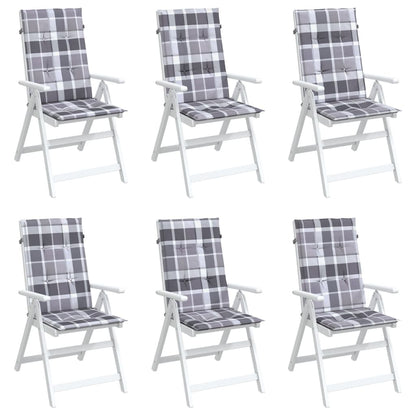vidaXL Coussins de chaise de jardin dossier haut 6 pcs 120x50x3cm tissu