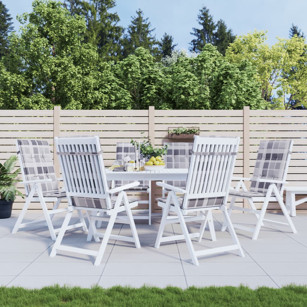 vidaXL Coussins de chaise de jardin dossier haut 6 pcs 120x50x3cm tissu