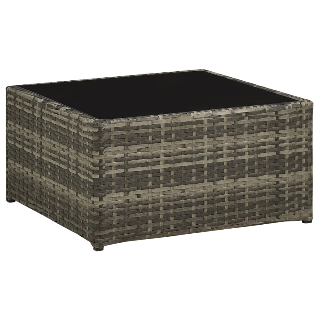 vidaXL Salon de jardin 4 pcs avec coussins résine tressée gris