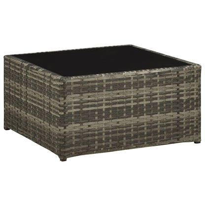 vidaXL Salon de jardin 4 pcs avec coussins résine tressée gris