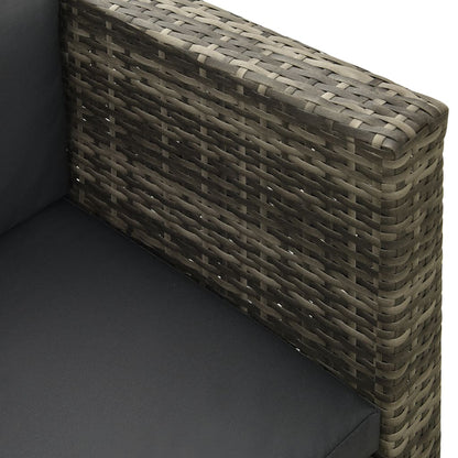 vidaXL Salon de jardin 4 pcs avec coussins résine tressée gris