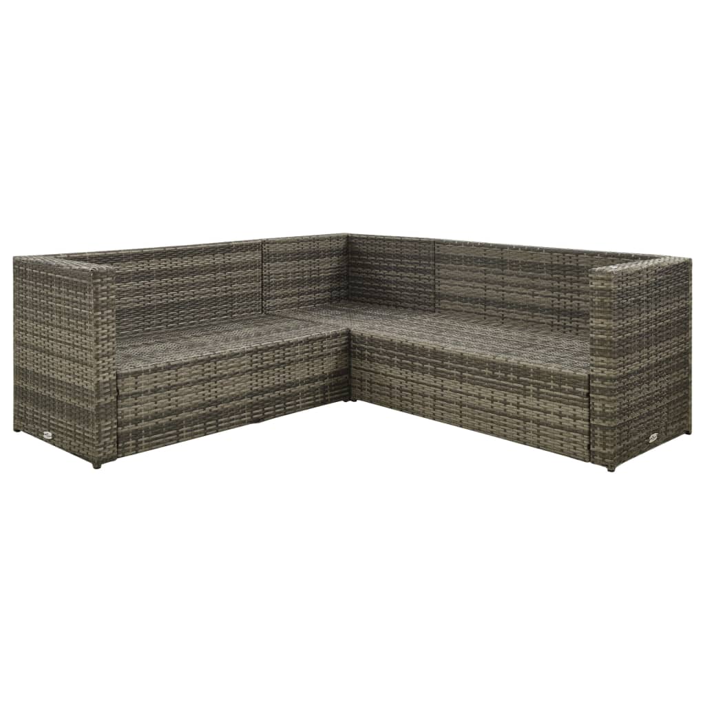 vidaXL Ensemble de jardin de 4 pièces avec coussins résine tressée gris
