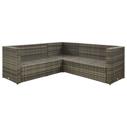 vidaXL Ensemble de jardin de 4 pièces avec coussins résine tressée gris