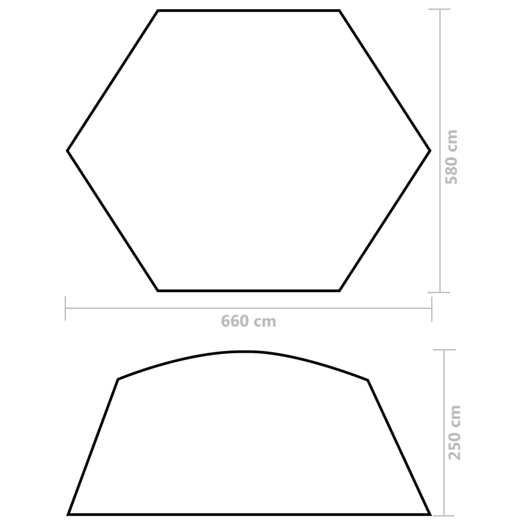 vidaXL Pool-Zelt Stoff 660x580x250 cm Grau