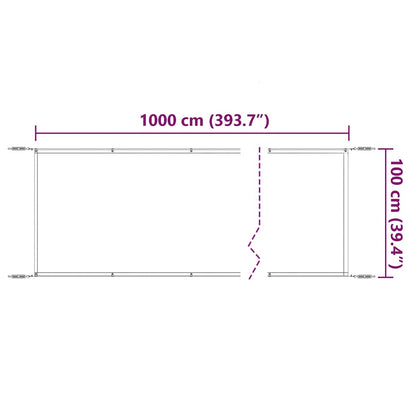 vidaXL Senkrechtmarkise Hellgrün 100x1000 cm Oxford-Gewebe