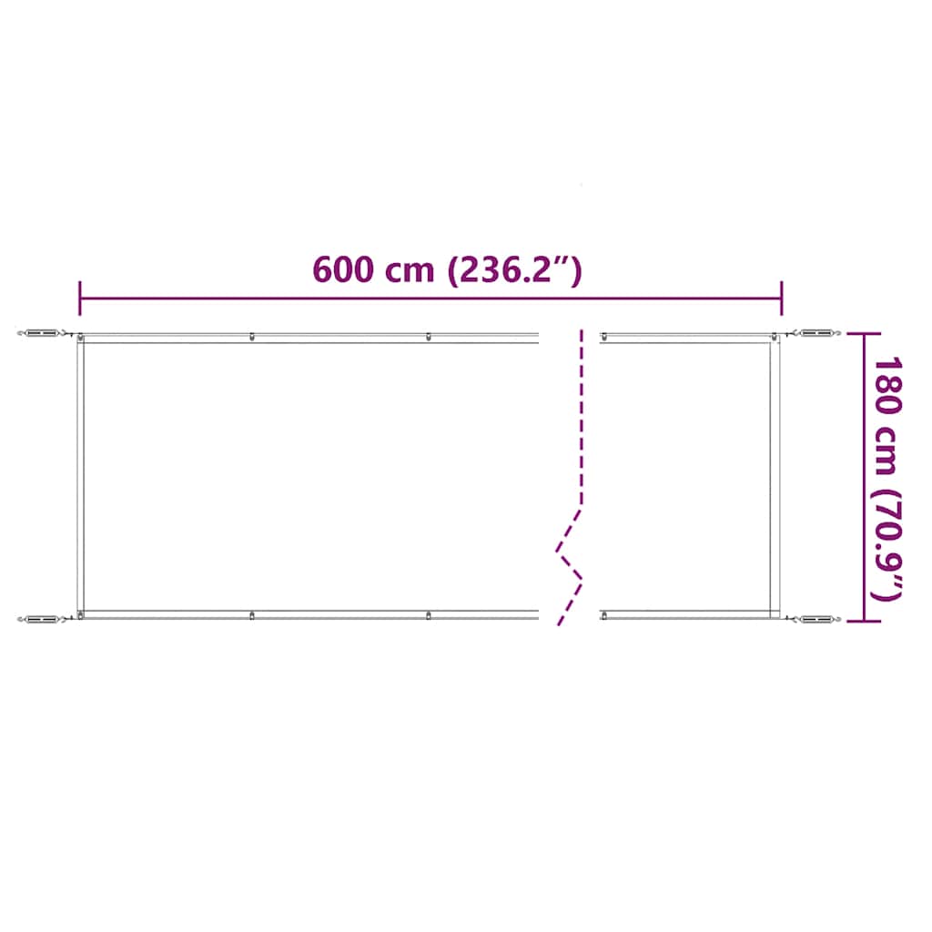 vidaXL Senkrechtmarkise Hellgrün 180x600 cm Oxford-Gewebe