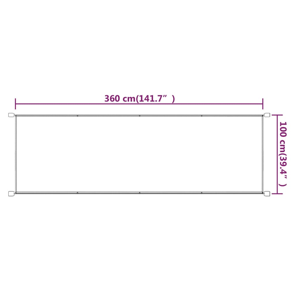 vidaXL Store latéral Bleu 100x360 cm Tissu Oxford