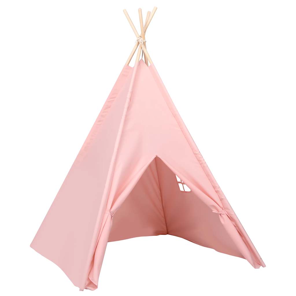Kinder Tipi-Zelt mit Tasche Pfirsichhaut Rosa 120x120x150 cm