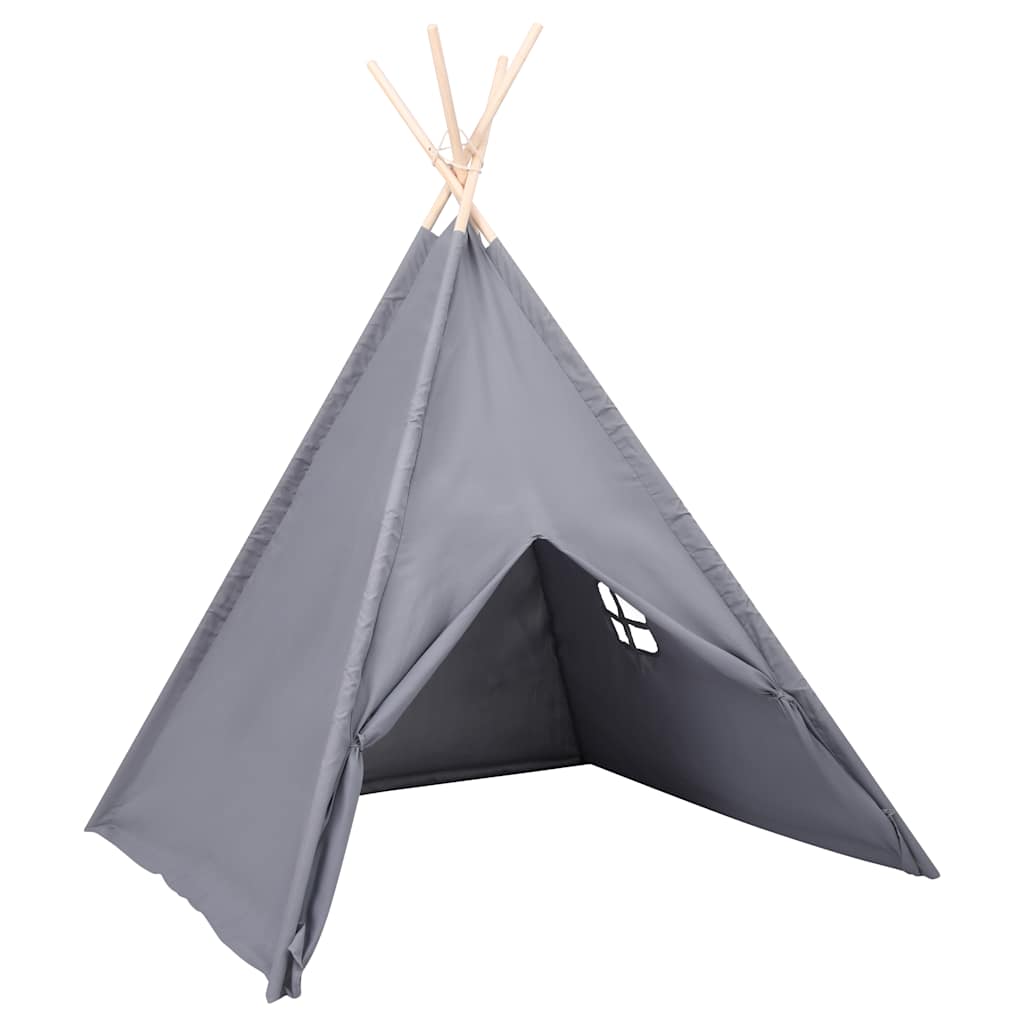Kinder Tipi-Zelt mit Tasche Pfirsichhaut Grau 120x120x150 cm