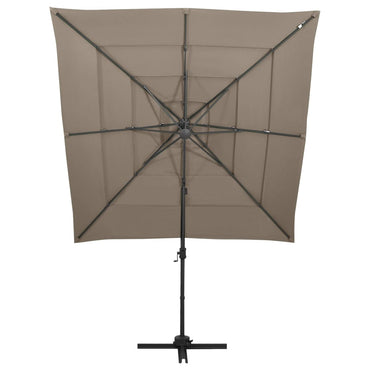 vidaXL Parasol mât en aluminium 4 couches taupe 250x250 cm