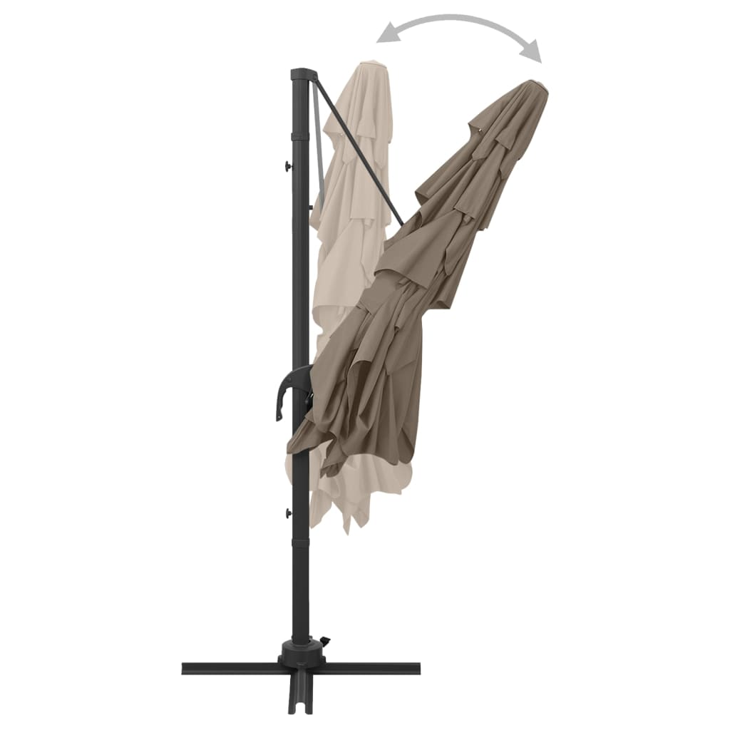 vidaXL Sonnenschirm mit Aluminium-Mast 4-lagig Taupe 250x250 cm