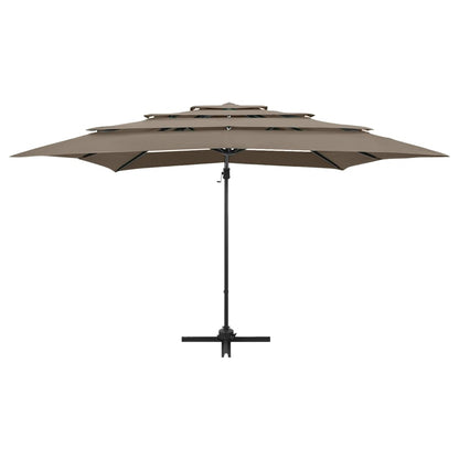 vidaXL Sonnenschirm mit Aluminium-Mast 4-lagig Taupe 250x250 cm