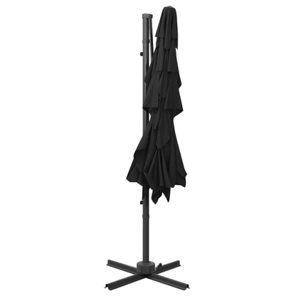 vidaXL Sonnenschirm mit Aluminium-Mast 4-lagig Schwarz 250x250 cm
