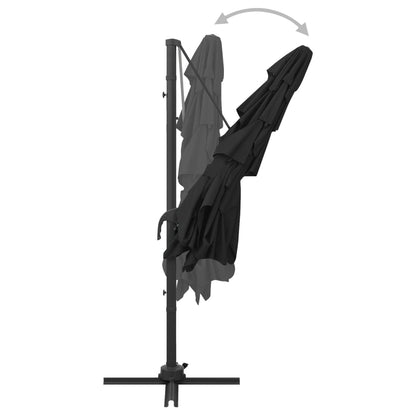 vidaXL Sonnenschirm mit Aluminium-Mast 4-lagig Schwarz 250x250 cm