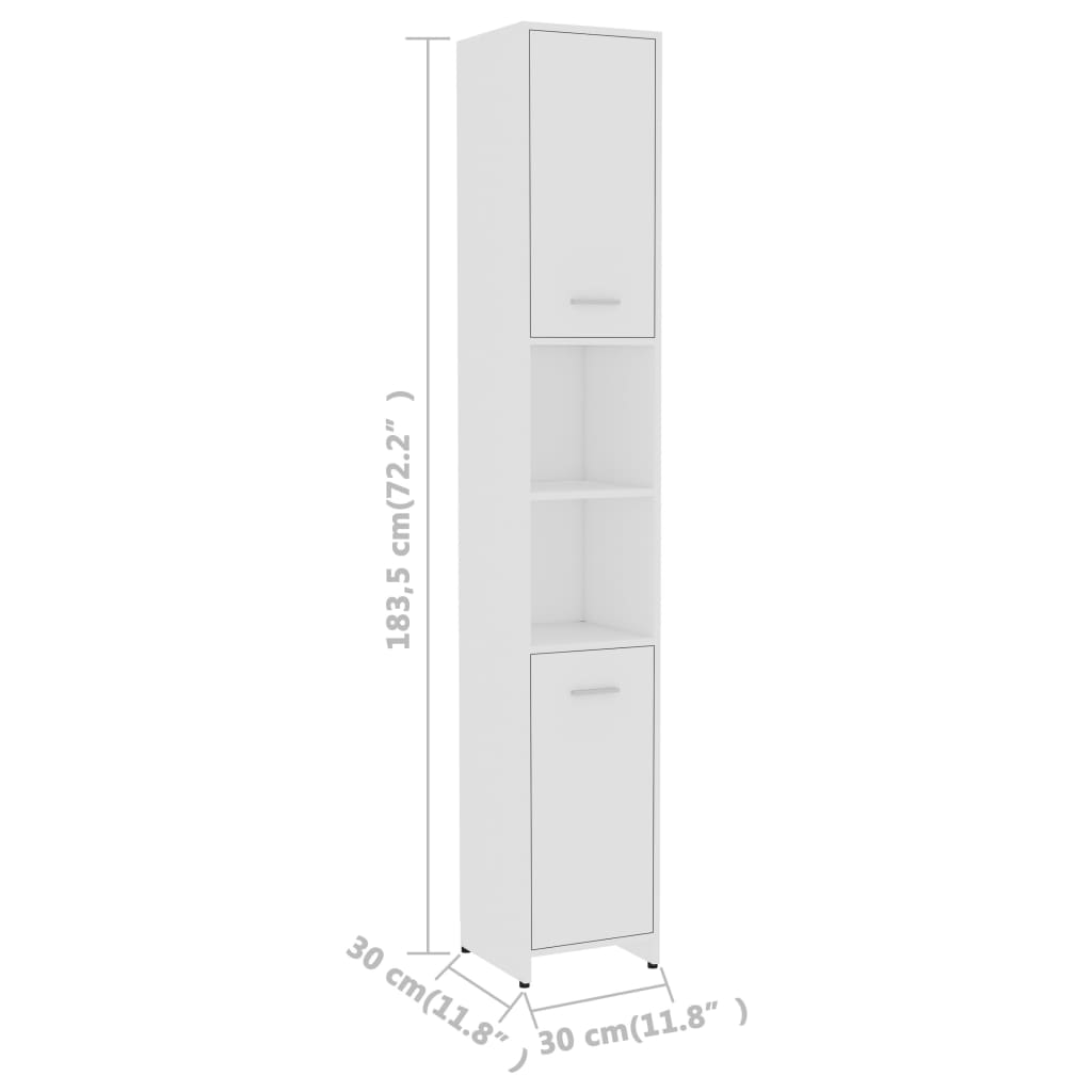 vidaXL 3-tlg. Badmöbel-Set Weiß Holzwerkstoff