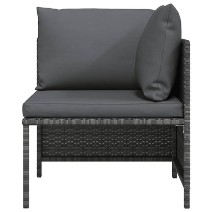 vidaXL Canapé d'angle modulaire avec coussins Gris Résine tressée