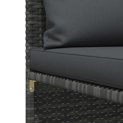 vidaXL Canapé d'angle modulaire avec coussins Gris Résine tressée