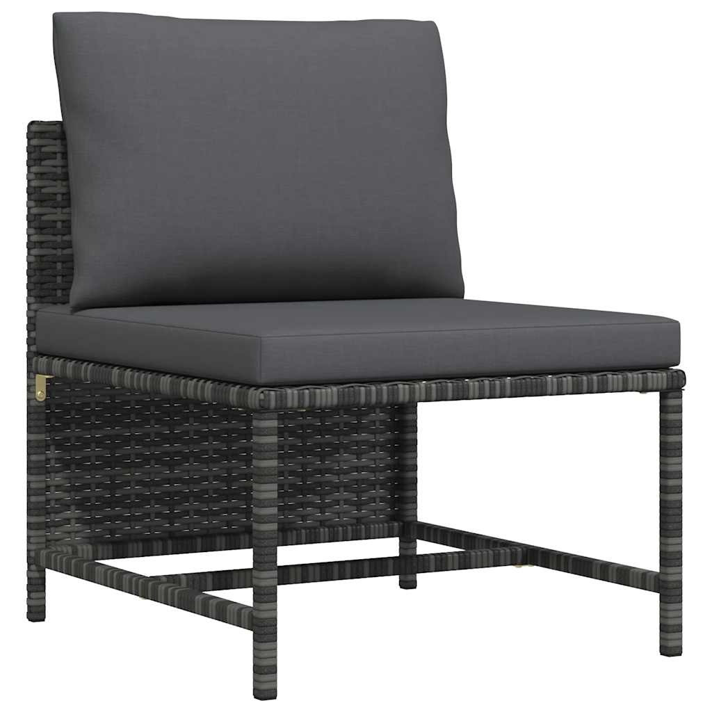 vidaXL Canapé d'angle modulaire avec coussins en polyrotin gris