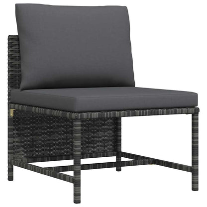 vidaXL Canapé d'angle modulaire avec coussins en polyrotin gris