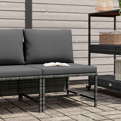 vidaXL Canapé d'angle modulaire avec coussins en polyrotin gris