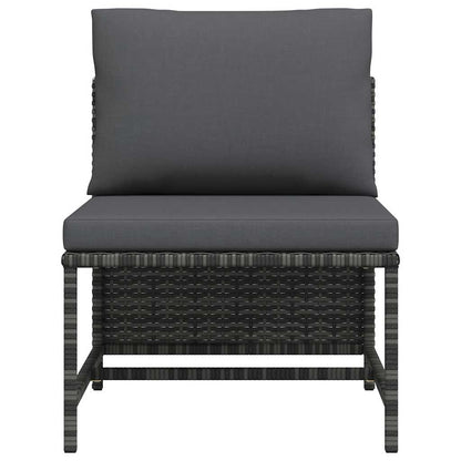 vidaXL Canapé d'angle modulaire avec coussins en polyrotin gris