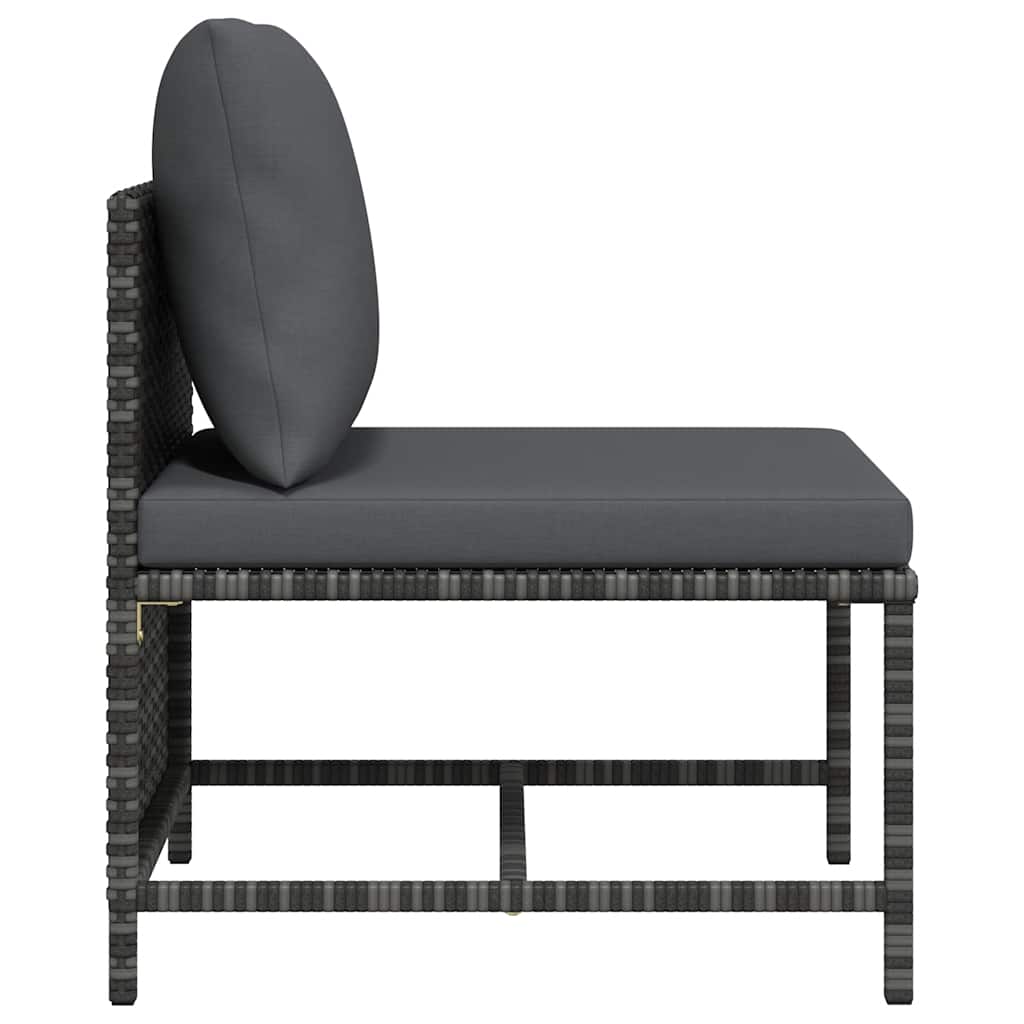 vidaXL Canapé d'angle modulaire avec coussins en polyrotin gris