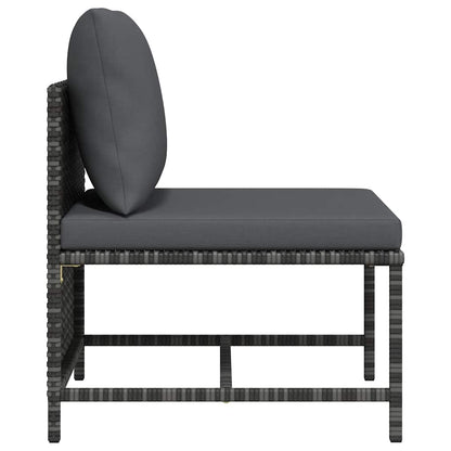 vidaXL Canapé d'angle modulaire avec coussins en polyrotin gris