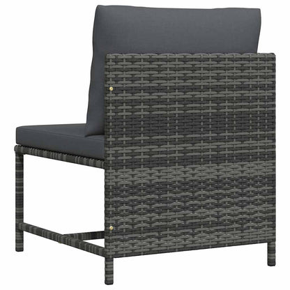 vidaXL Canapé d'angle modulaire avec coussins en polyrotin gris