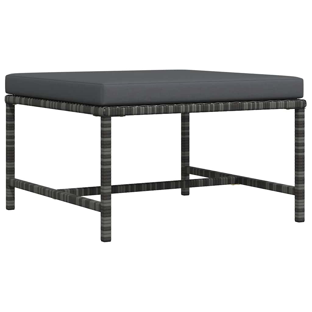 vidaXL Repose-pieds modulaire avec coussin gris résine tressée