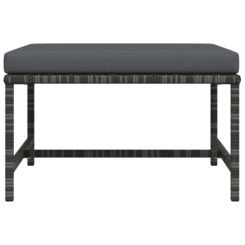 vidaXL Repose-pieds modulaire avec coussin gris résine tressée