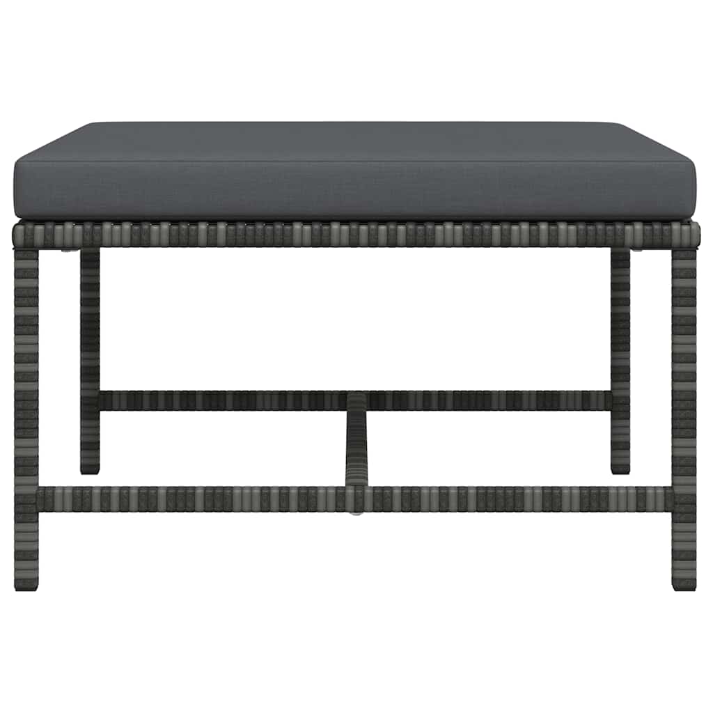 vidaXL Repose-pieds modulaire avec coussin gris résine tressée