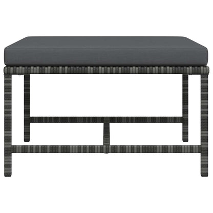 vidaXL Repose-pieds modulaire avec coussin gris résine tressée