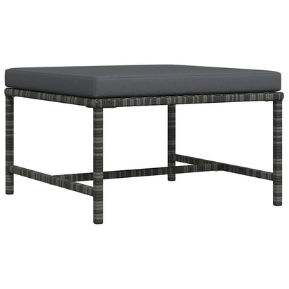 vidaXL Repose-pieds modulaire avec coussin gris résine tressée