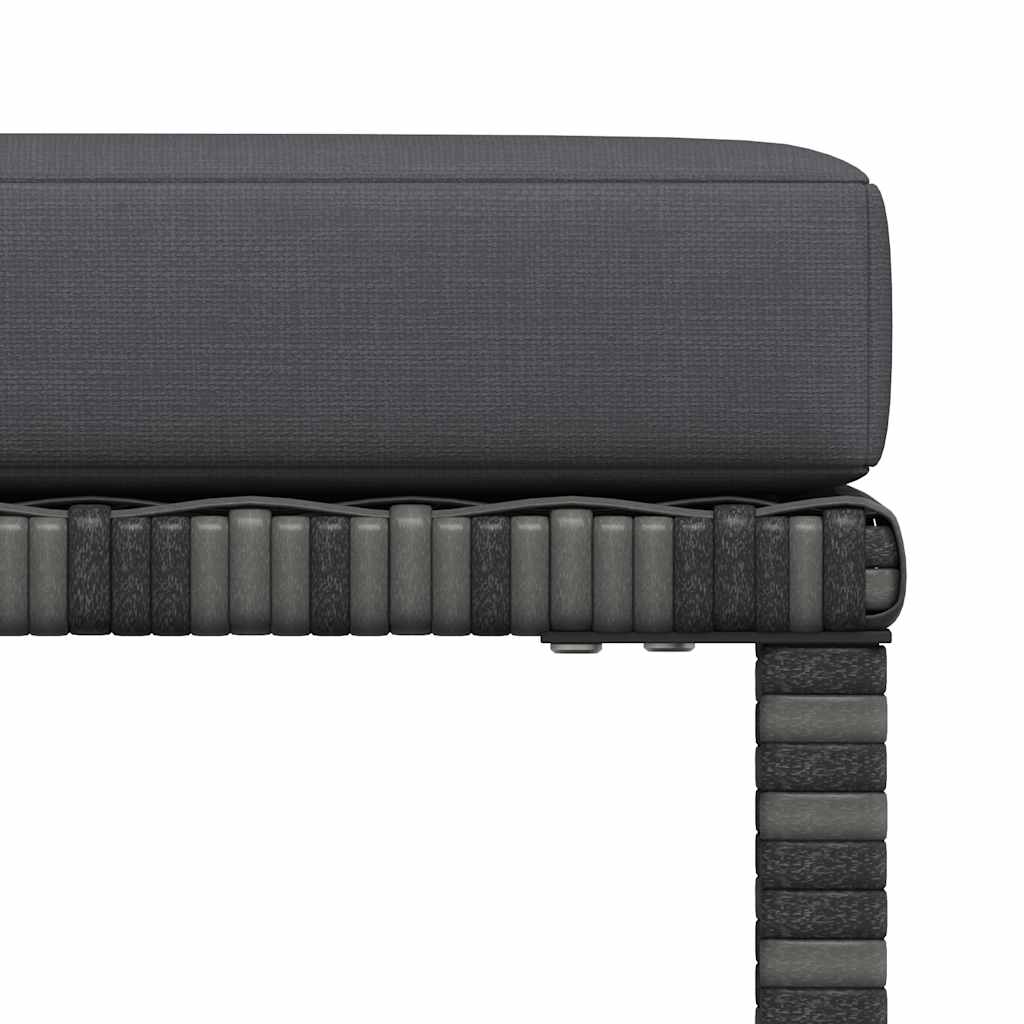 vidaXL Repose-pieds modulaire avec coussin gris résine tressée