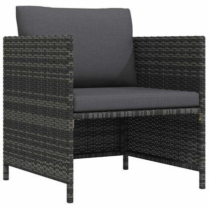 vidaXL Canapé de jardin avec coussins en poly rotin gris