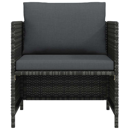 vidaXL Canapé de jardin avec coussins en poly rotin gris
