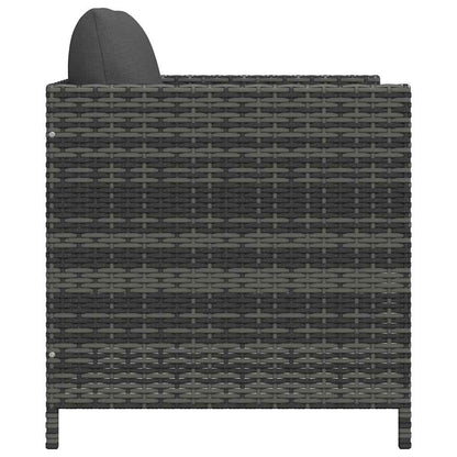 vidaXL Canapé de jardin avec coussins en poly rotin gris