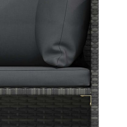 vidaXL Canapé de jardin avec coussins en poly rotin gris
