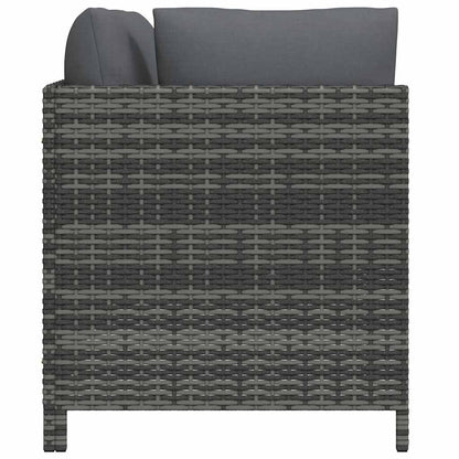 vidaXL Canapé de jardin 2 places avec coussins en résine tressée gris