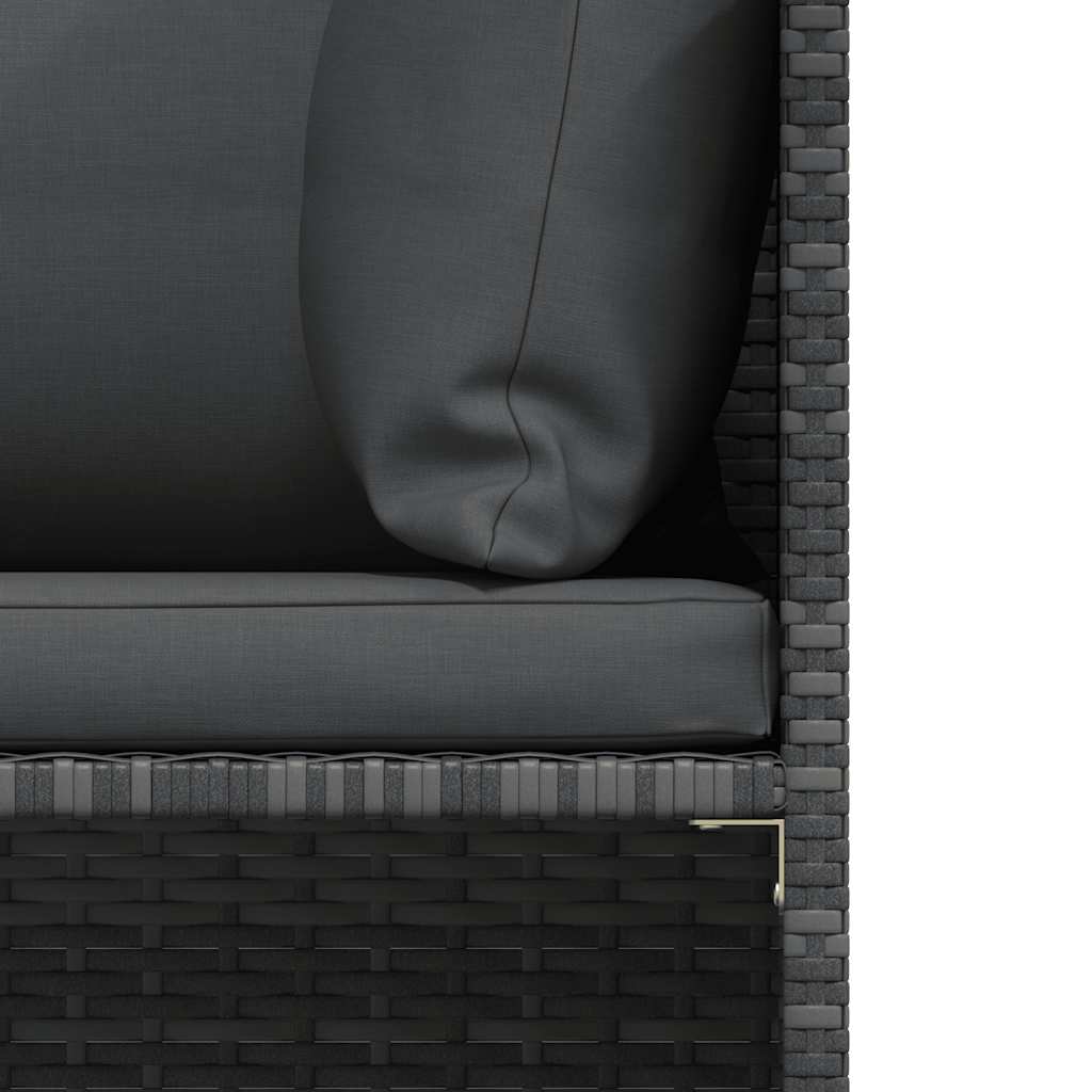 vidaXL Canapé de jardin 2 places avec coussins en résine tressée gris