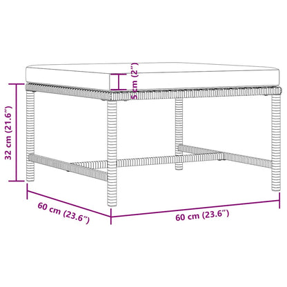 vidaXL 4-tlg. Garten-Lounge-Set mit Kissen Poly Rattan Grau