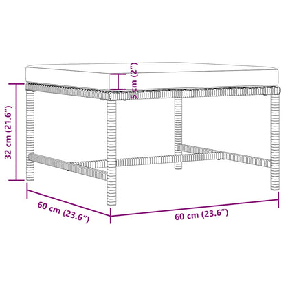 vidaXL 4-tlg. Garten-Sofagarnitur mit Auflagen Poly Rattan Grau